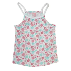   110-es fehér pántos kagylómintás póló - Kiki & Koko - ÚJ