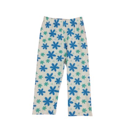 116-os fehér alapon virágos térdig érő leggings