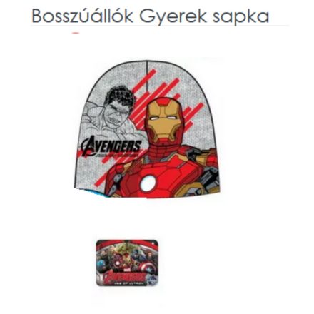 52 cm-es fejre szürke kötött sapka - Avengers - ÚJ