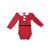 80-as piros mikulásos hosszú ujjú body - In Extenso - ÚJ