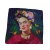 70x70 cm-es sötétzöld festményes selyem sál, kendő - Frida Kahlo - ÚJ
