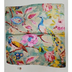 70x70 cm-es festményes selyem sál, kendő, pávás - ÚJ
