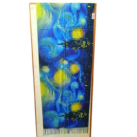 Nagyméretű színes kétoldalú festményes sál, kendő - Van Gogh: Csillagos éj, Mandulavirágok - ÚJ