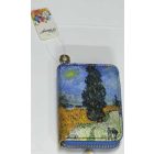 Festményes pénztárca - Van Gogh: Búzamező ciprusokkal - 14x12 cm - ÚJ