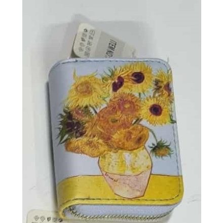 Festményes pénztárca - Van Gogh: Napraforgók - 14x12 cm - ÚJ