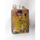 Festményes pénztárca - Gustav Klimt: A csók - 14x12 cm - ÚJ