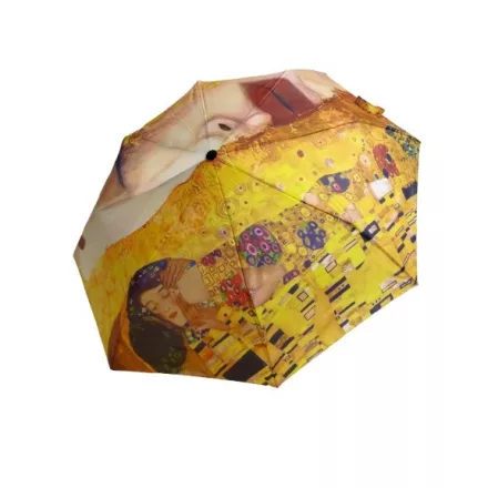 Mustársárga festményes automata esernyő - A csók, Arany könnyek - Klimt - ÚJ