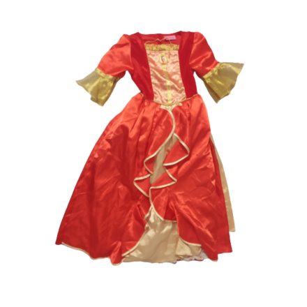 5-7 évesre piros-arany hercegnőruha, jelmez - Belle báli ruhája - Disney