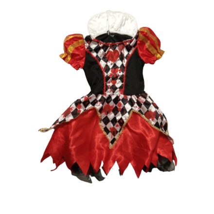 5-7 évesre piros-fekete szívkirálynő (halloween) jelmez - Alice Csodaországban