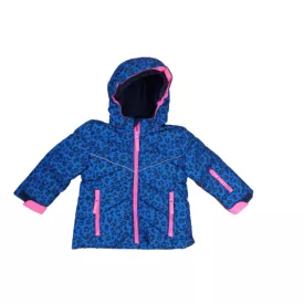   92-es kék-pink leopárdmintás téli dzseki - Kiki & Koko - ÚJ