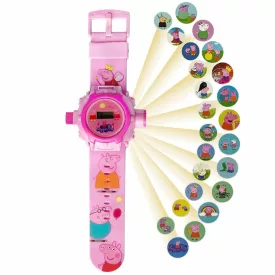   Rózsaszín projectoros gyerek karóra - Peppa Pig - Peppa malac - ÚJ