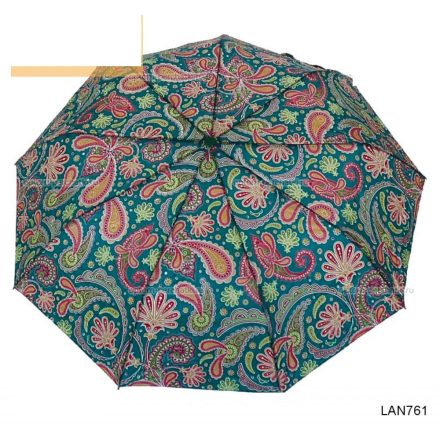 Zöld mintás török mintás félautomata esernyő - Lantana - ÚJ
