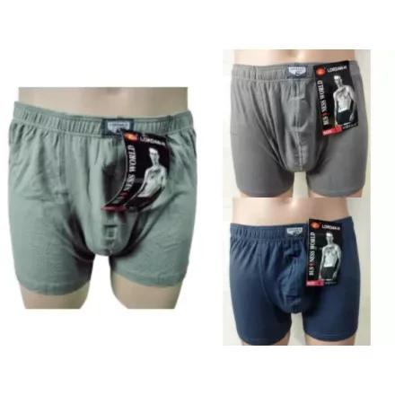 Férfi XL-es pamut boxer, alsónadrág, 3 db egyben, vegyes színek - Lordan  - ÚJ