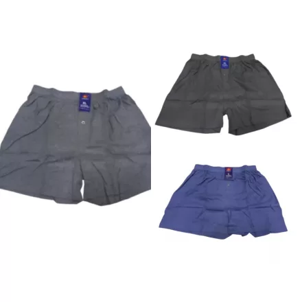 Férfi bordás anyagú gombos boxer, alsónadrág, 3 db egyben, vegyes színek - Lordan - ÚJ