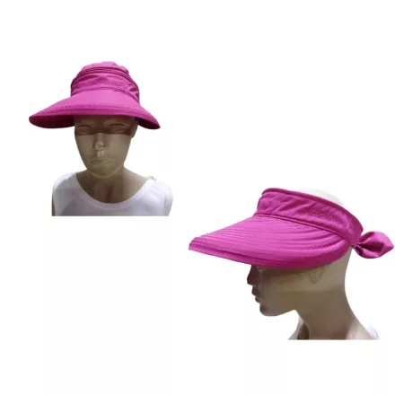 Női puncsszínű, erős pink 2in1 napellenző, vagy sapka, shildes nyári kalap (teteje lecipzározható), 1 db - ÚJ 