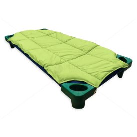   Bélelt, steppelt óvodai töltött lepedő fektetőre, egyszínű zöld - vastag - ÚJ