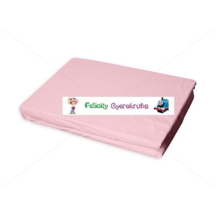 Pamut-jersey gumis gyerek lepedő kiságyra 60-70x120-140 cm, rózsaszín - ÚJ