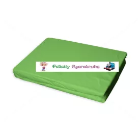   Pamut-jersey gumis gyerek lepedő kiságyra 60-70x120-140 cm, zöld - ÚJ