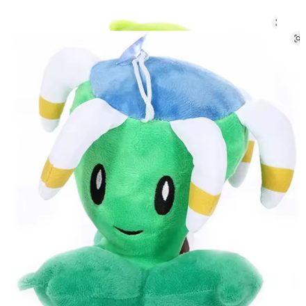 Zöld, polip-kalapos növény plüss figura - Plants vs. Zombies - ÚJ