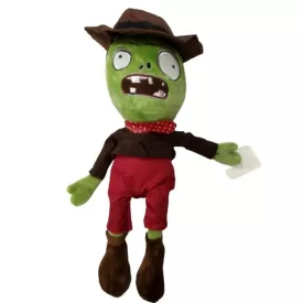   Barna kalapos, piros ruhás zombi plüss figura - Plants vs. Zombies - ÚJ