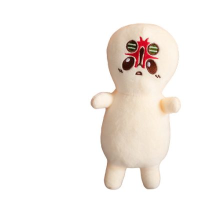 Plüss horror figura, törtfehér mogyoró, Peanut, SCP-173 - Sirenhead - ÚJ