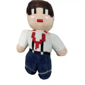   20 cm-es kék nadrágos ember plüss figura - Minecraft - ÚJ