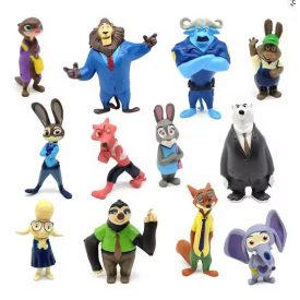Zootopia műanyag figurák, 12 db egyen - Zootropolis - ÚJ