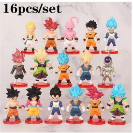 Dragon Ball Z műanyag figurák, 16 db egyen - ÚJ