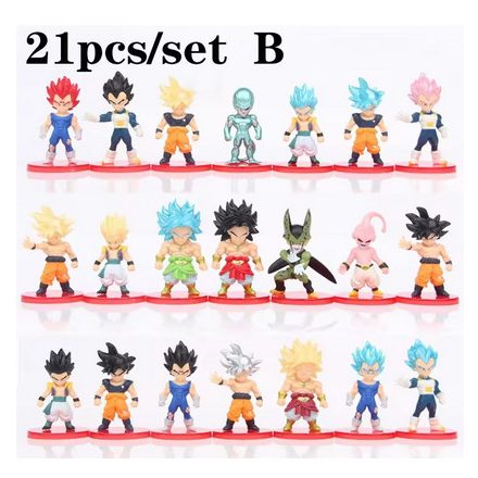 Dragon Ball Z műanyag figurák, 21 db egyen, "B" szett - ÚJ