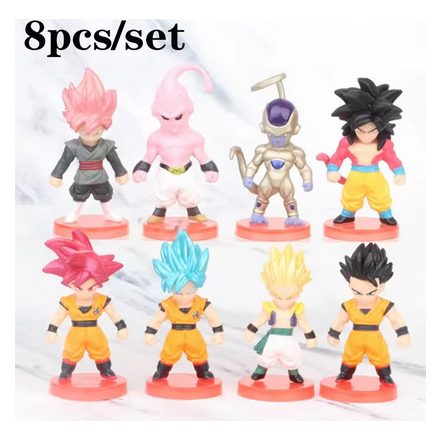 Dragon Ball Z műanyag figurák, 8 db egyen - ÚJ
