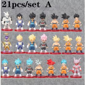   Dragon Ball Z műanyag figurák, 21 db egyen, "A" szett - ÚJ