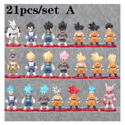 Dragon Ball Z műanyag figurák, 21 db egyen, "A" szett - ÚJ