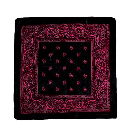 Fekete-pink mintás kendő, sál, bandana - ÚJ