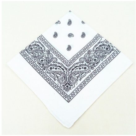 Fehér mintás kendő, sál, bandana - ÚJ