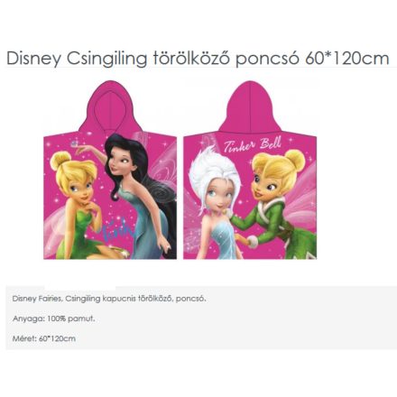 Csingiling fürdőponcsó, törölköző, rózsaszín  - Disney - ÚJ