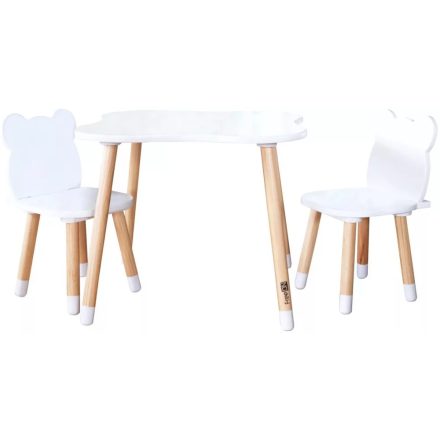 FreeON BEAR gyerek fa asztal 2 db székkel - macis - ÚJ