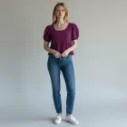 Női lila viszkóz top - WOW - ÚJ