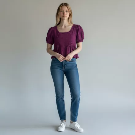 Női lila viszkóz top - WOW - ÚJ
