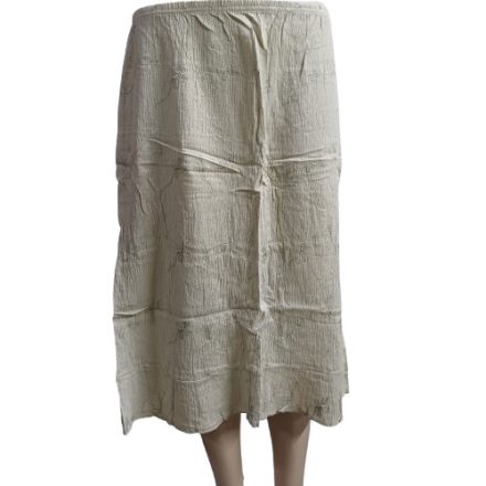 Női XL-es drapp-khaki hímzett gyűrt anyagú szoknya - Landl - ÚJ