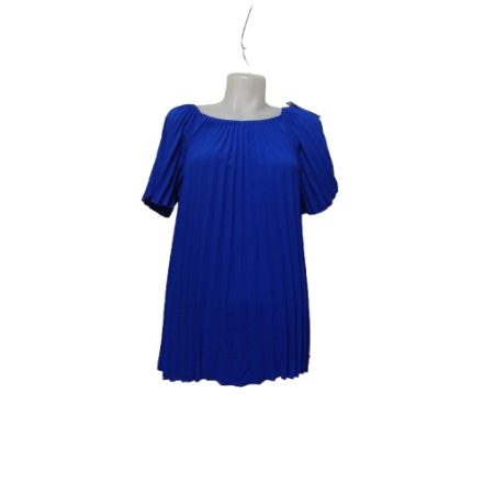 Női kék rakott anyagú, pliszírozott blúz, one size, free size, egy méret - Made In Italy - ÚJ