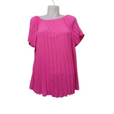 Női pink rakott anyagú, pliszírozott blúz, one size, free size, egy méret - Made In Italy - ÚJ