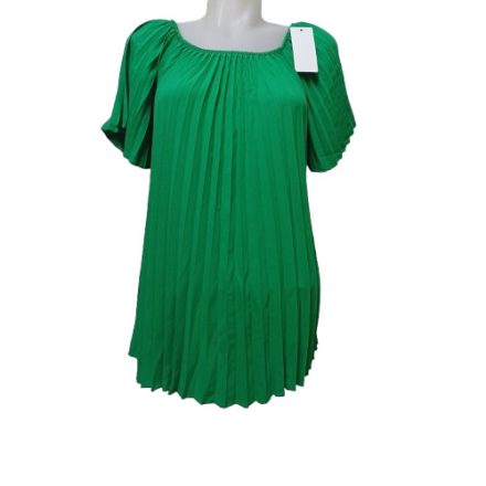 Női zöld rakott anyagú, pliszírozott blúz, one size, free size, egy méret - Made In Italy - ÚJ