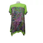 Női nagyméretű zöld strasszos mintás tunika jellegű póló, one size, free size, egy méret - Fashion - ÚJ