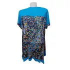 Női nagyméretű kék strasszos mintás tunika jellegű póló, one size, free size, egy méret - Fashion - ÚJ