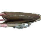 Barna-zöld virágos női táska, ridikül - ÚJ