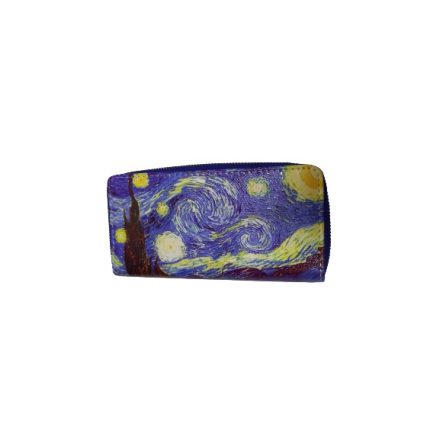 Festményes nagyméretű dupla fakkos pénztárca - Van Gogh: Csillagos éj - ÚJ
