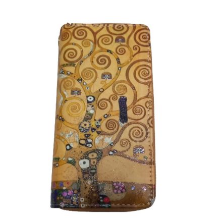 Festményes nagyméretű dupla fakkos pénztárca - Klimt: Életfa - ÚJ