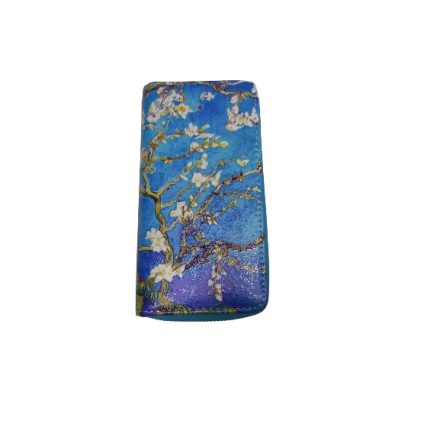 Festményes nagyméretű dupla fakkos pénztárca - Van Gogh: Mandulavirágok - ÚJ