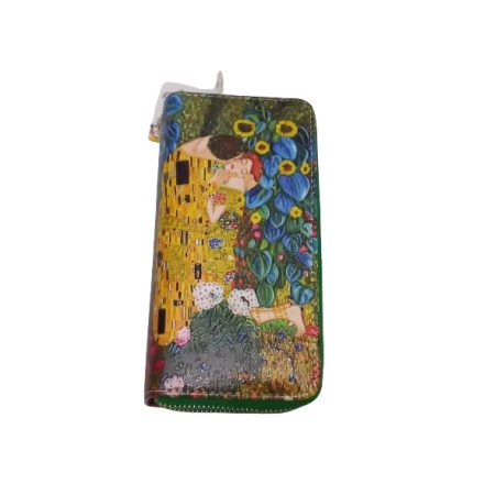 Festményes nagyméretű dupla fakkos pénztárca - Klimt: A csók - ÚJ