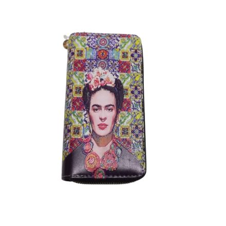 Festményes nagyméretű dupla fakkos pénztárca - Frida Kahlo - ÚJ